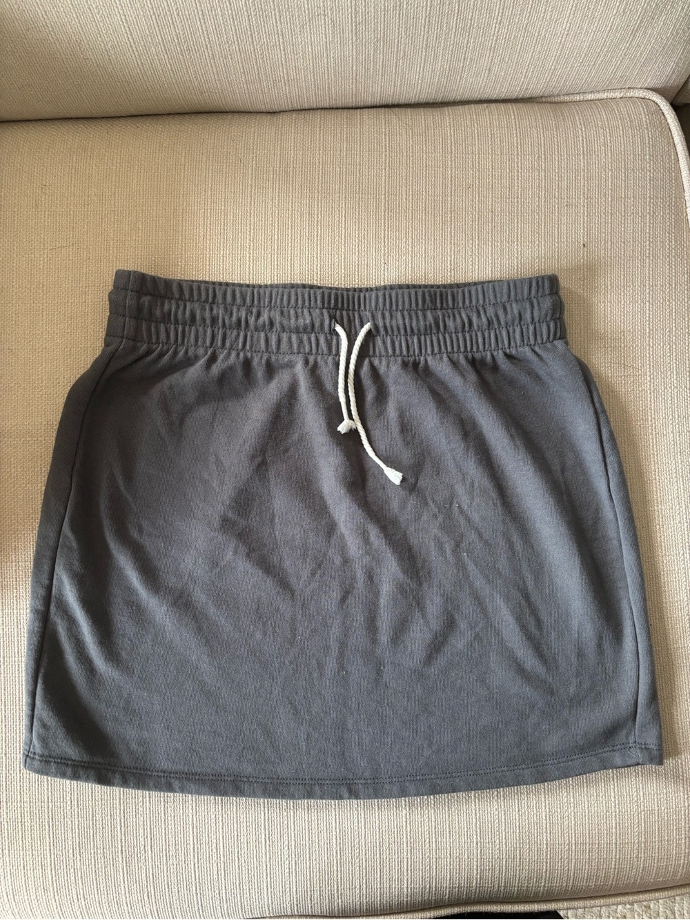 Grayson Threads Charcoal Elastic Drawstring Mini Skirt